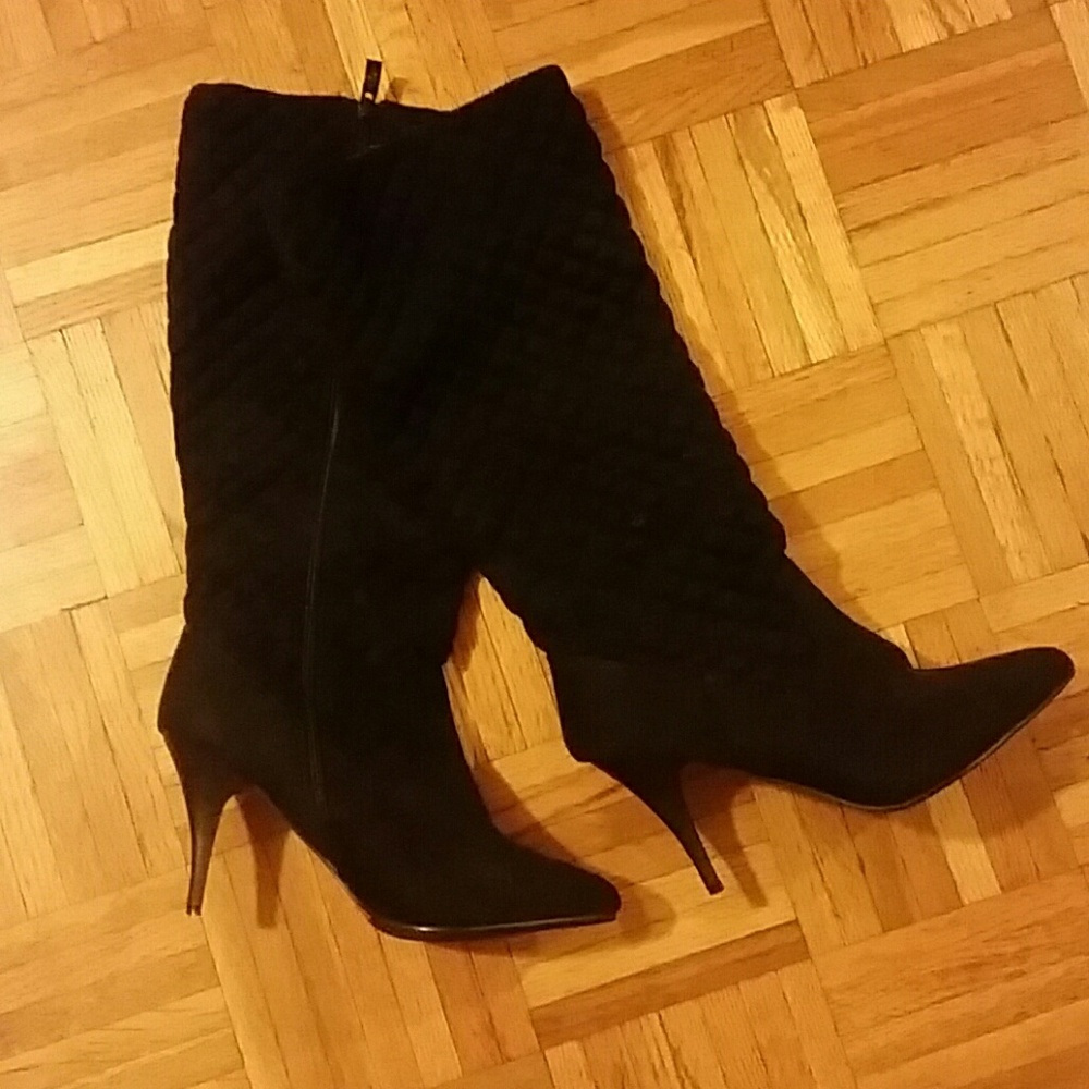 quilted black boots